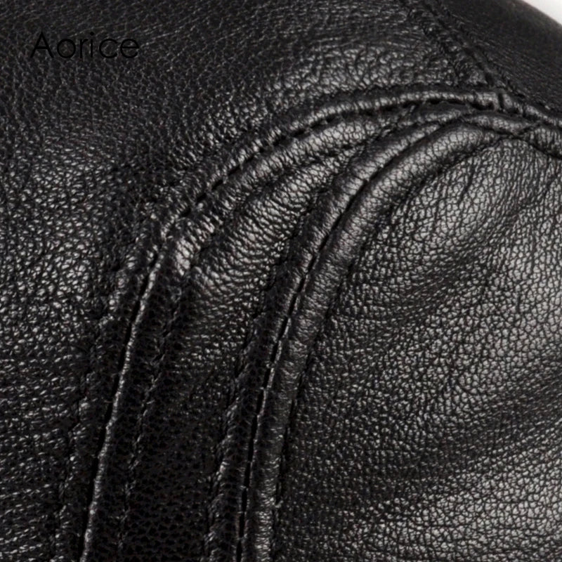 Genuine Leather Baseball Cap for Men