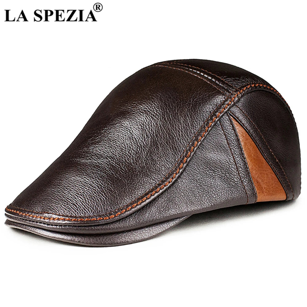 Beret Cowskin Ivy Cap Genuine Leather High Quality Brand