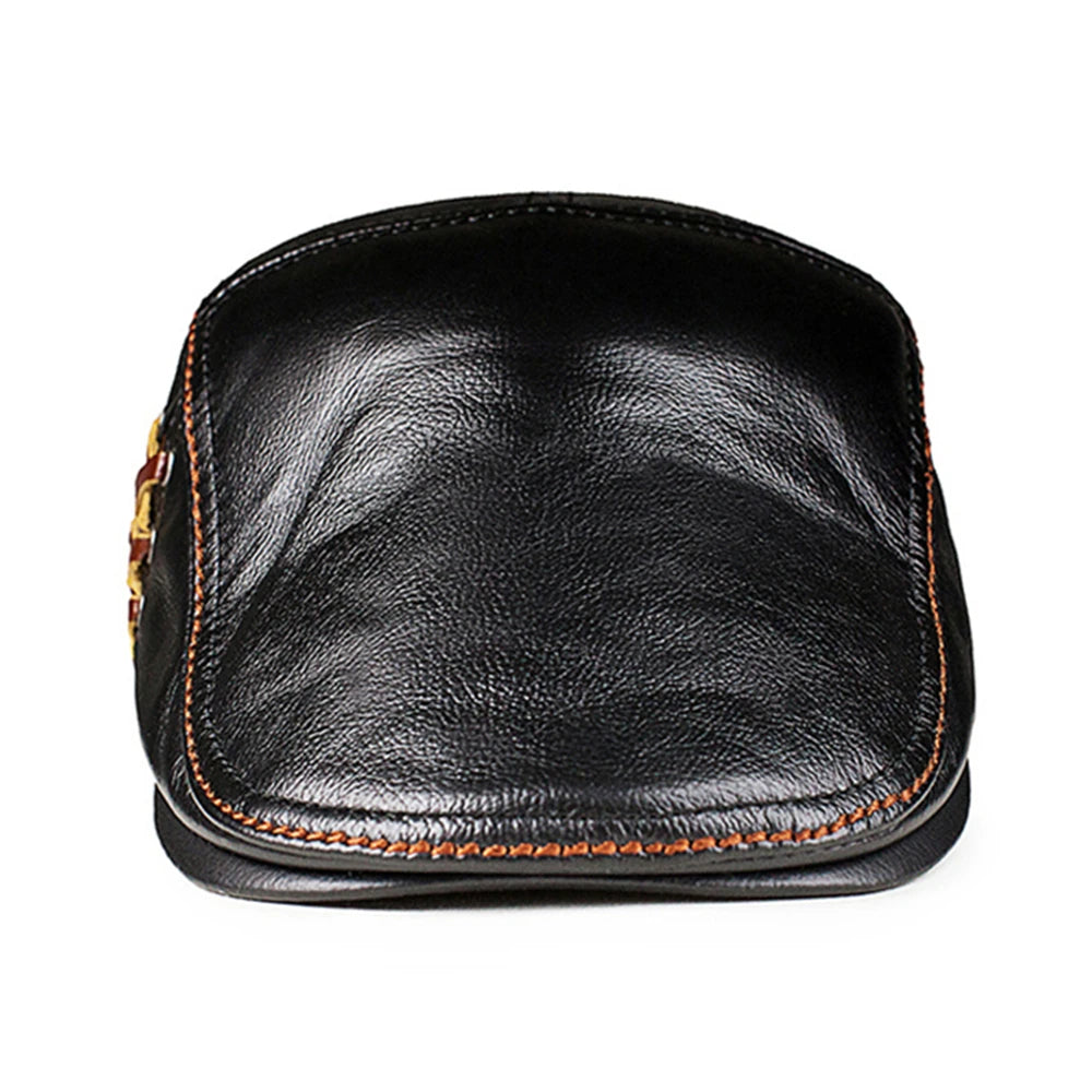 Beret Cowskin Ivy Cap Genuine Leather High Quality Brand