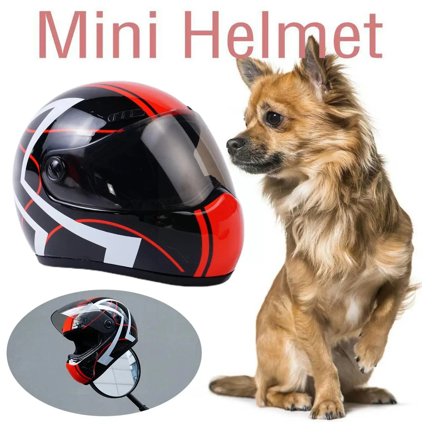 Mini Motorcycle Helmet for Cats and Smaller Dog