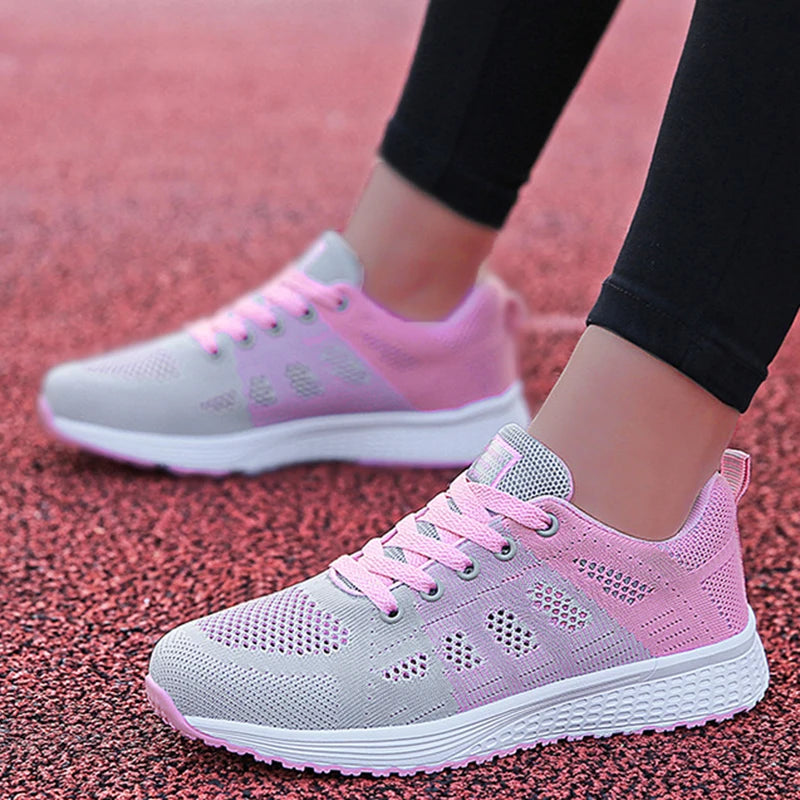 New Breathable Plus Size Sneakers with Mesh Fabric Lace Up and Fashioned For Women